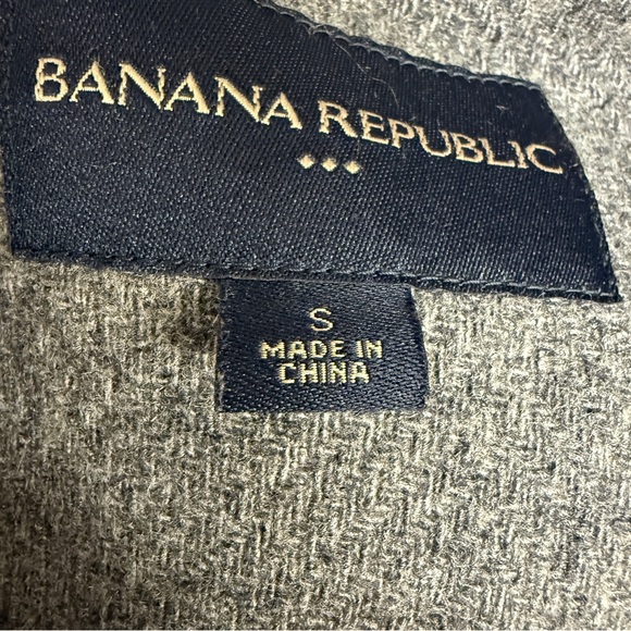 Banana Republic Peacoat wool blend full zip loop toggle grey tweed size S - Picture 11 of 13